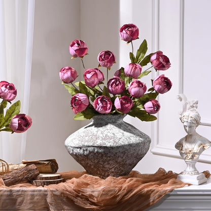 6 Pcs Faux Peonies Artificial Flowers for Vase, 27" White Flowers | Fake Silk Peonies Flowers for Wedding, Vase Filler White Flowers for DIY Bouquets Centerpieces Bridal Shower Office Decor