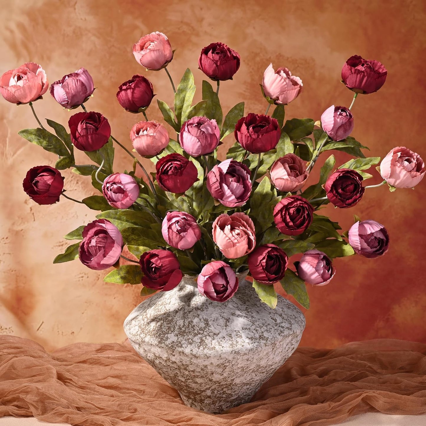 6 Pcs Faux Peonies Artificial Flowers for Vase, 27" White Flowers | Fake Silk Peonies Flowers for Wedding, Vase Filler White Flowers for DIY Bouquets Centerpieces Bridal Shower Office Decor