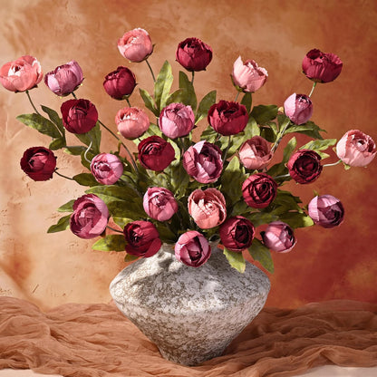 6 Pcs Faux Peonies Artificial Flowers for Vase, 27" White Flowers | Fake Silk Peonies Flowers for Wedding, Vase Filler White Flowers for DIY Bouquets Centerpieces Bridal Shower Office Decor