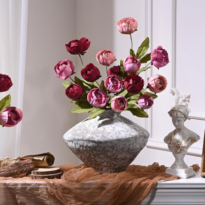 6 Pcs Faux Peonies Artificial Flowers for Vase, 27" White Flowers | Fake Silk Peonies Flowers for Wedding, Vase Filler White Flowers for DIY Bouquets Centerpieces Bridal Shower Office Decor