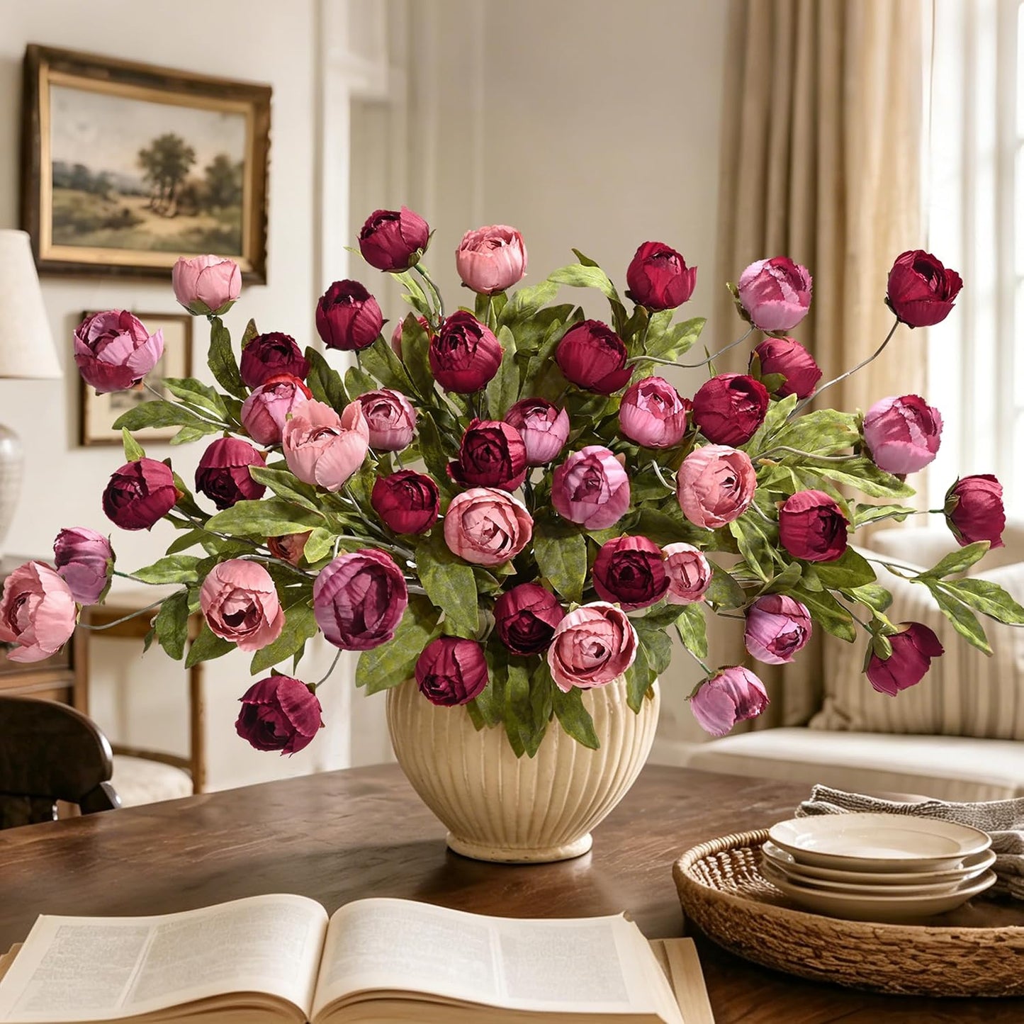 6 Pcs Faux Peonies Artificial Flowers for Vase, 27" White Flowers | Fake Silk Peonies Flowers for Wedding, Vase Filler White Flowers for DIY Bouquets Centerpieces Bridal Shower Office Decor