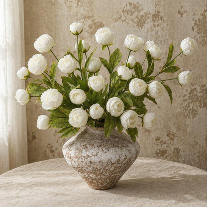 6 Pcs Faux Peonies Artificial Flowers for Vase, 27" White Flowers | Fake Silk Peonies Flowers for Wedding, Vase Filler White Flowers for DIY Bouquets Centerpieces Bridal Shower Office Decor