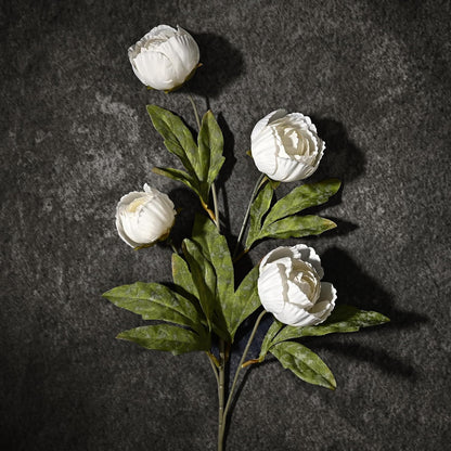 6 Pcs Faux Peonies Artificial Flowers for Vase, 27" White Flowers | Fake Silk Peonies Flowers for Wedding, Vase Filler White Flowers for DIY Bouquets Centerpieces Bridal Shower Office Decor