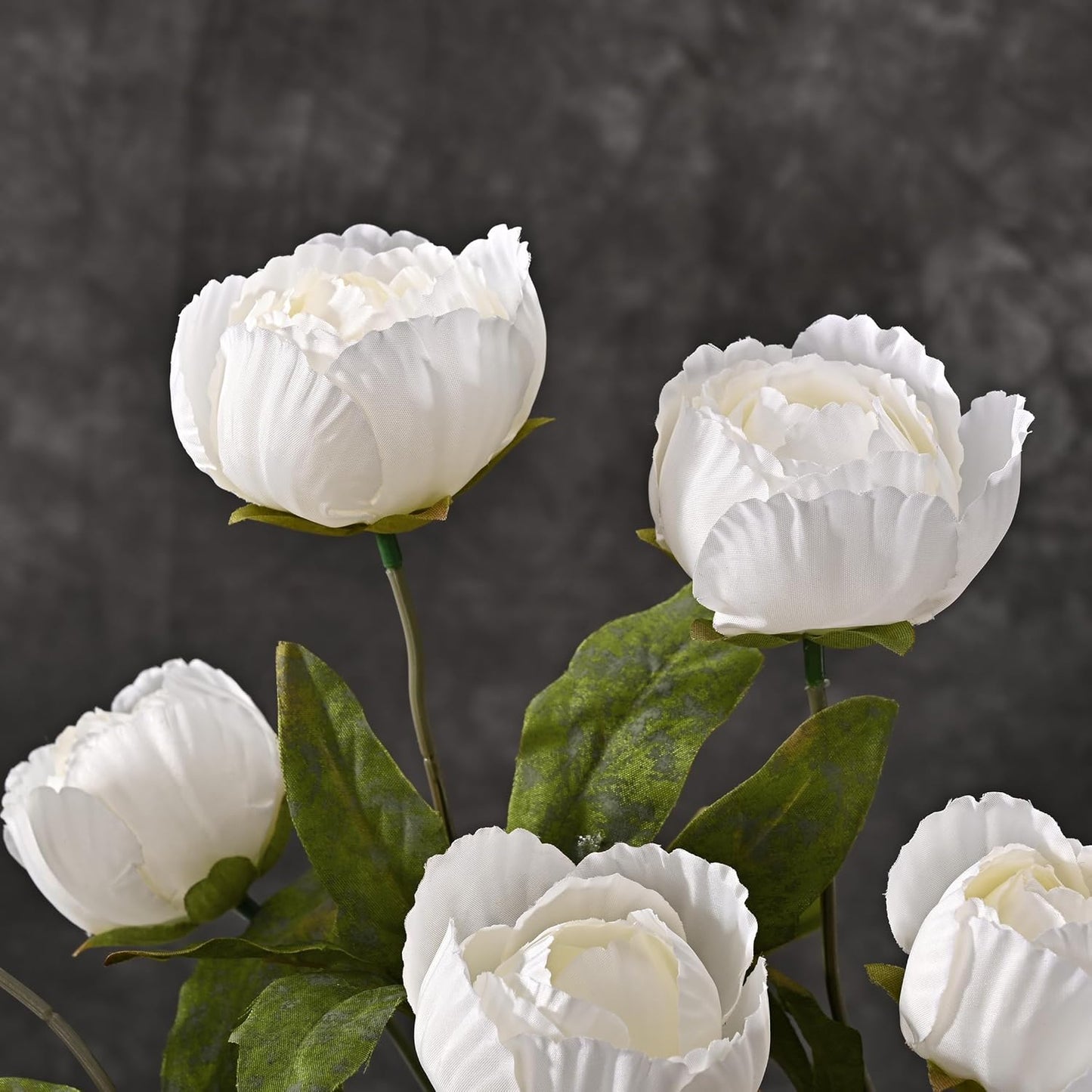6 Pcs Faux Peonies Artificial Flowers for Vase, 27" White Flowers | Fake Silk Peonies Flowers for Wedding, Vase Filler White Flowers for DIY Bouquets Centerpieces Bridal Shower Office Decor