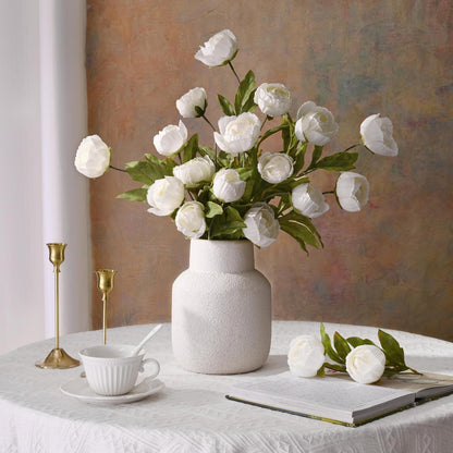 6 Pcs Faux Peonies Artificial Flowers for Vase, 27" White Flowers | Fake Silk Peonies Flowers for Wedding, Vase Filler White Flowers for DIY Bouquets Centerpieces Bridal Shower Office Decor