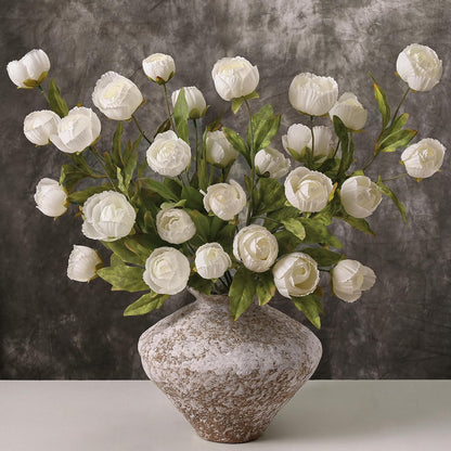 6 Pcs Faux Peonies Artificial Flowers for Vase, 27" White Flowers | Fake Silk Peonies Flowers for Wedding, Vase Filler White Flowers for DIY Bouquets Centerpieces Bridal Shower Office Decor