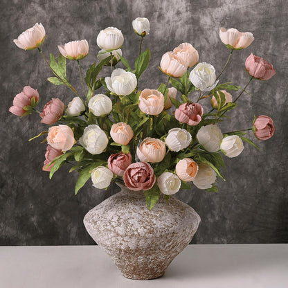 6 Pcs Faux Peonies Artificial Flowers for Vase, 27" White Flowers | Fake Silk Peonies Flowers for Wedding, Vase Filler White Flowers for DIY Bouquets Centerpieces Bridal Shower Office Decor