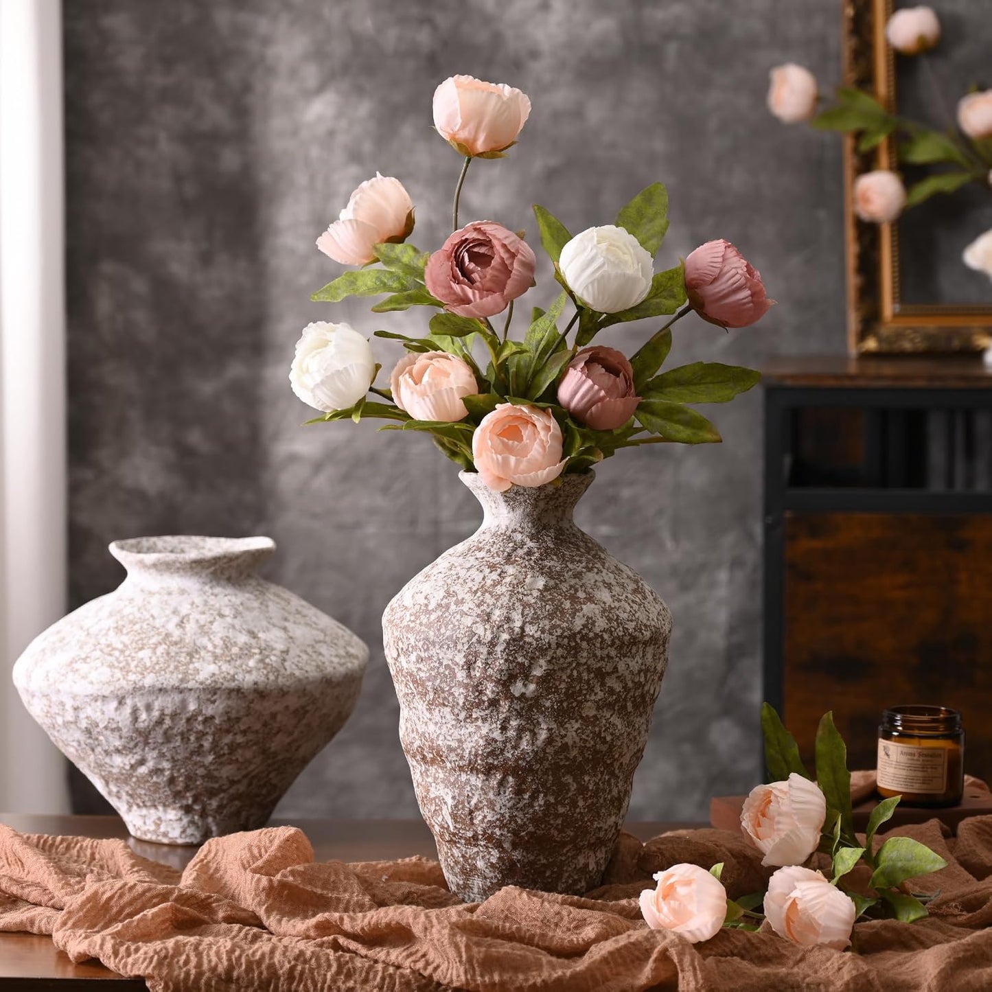 6 Pcs Faux Peonies Artificial Flowers for Vase, 27" White Flowers | Fake Silk Peonies Flowers for Wedding, Vase Filler White Flowers for DIY Bouquets Centerpieces Bridal Shower Office Decor