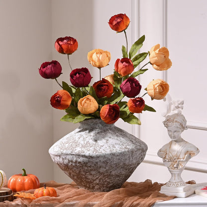 6 Pcs Faux Peonies Artificial Flowers for Vase, 27" White Flowers | Fake Silk Peonies Flowers for Wedding, Vase Filler White Flowers for DIY Bouquets Centerpieces Bridal Shower Office Decor
