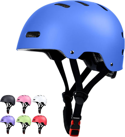 Skateboard Bike Helmet, 3 Sizes for Adult Youth Kids Women Men Boys Girls | Certified Multi-Sport Helmet for Scooter Skate Bicycle, Adjustable Lightweight Ventilated Helmet