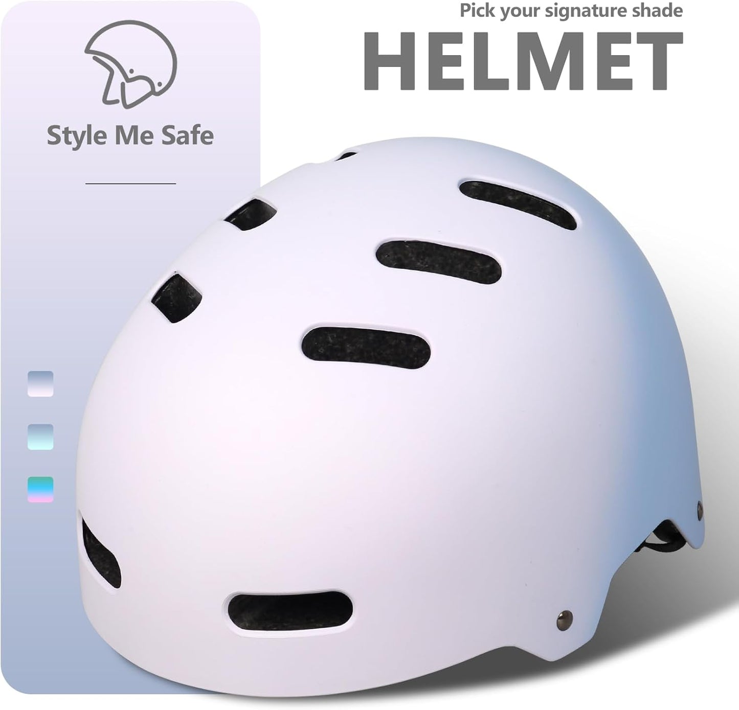 Skateboard Bike Helmet, 3 Sizes for Adult Youth Kids Women Men Boys Girls | Certified Multi-Sport Helmet for Scooter Skate Bicycle, Adjustable Lightweight Ventilated Helmet
