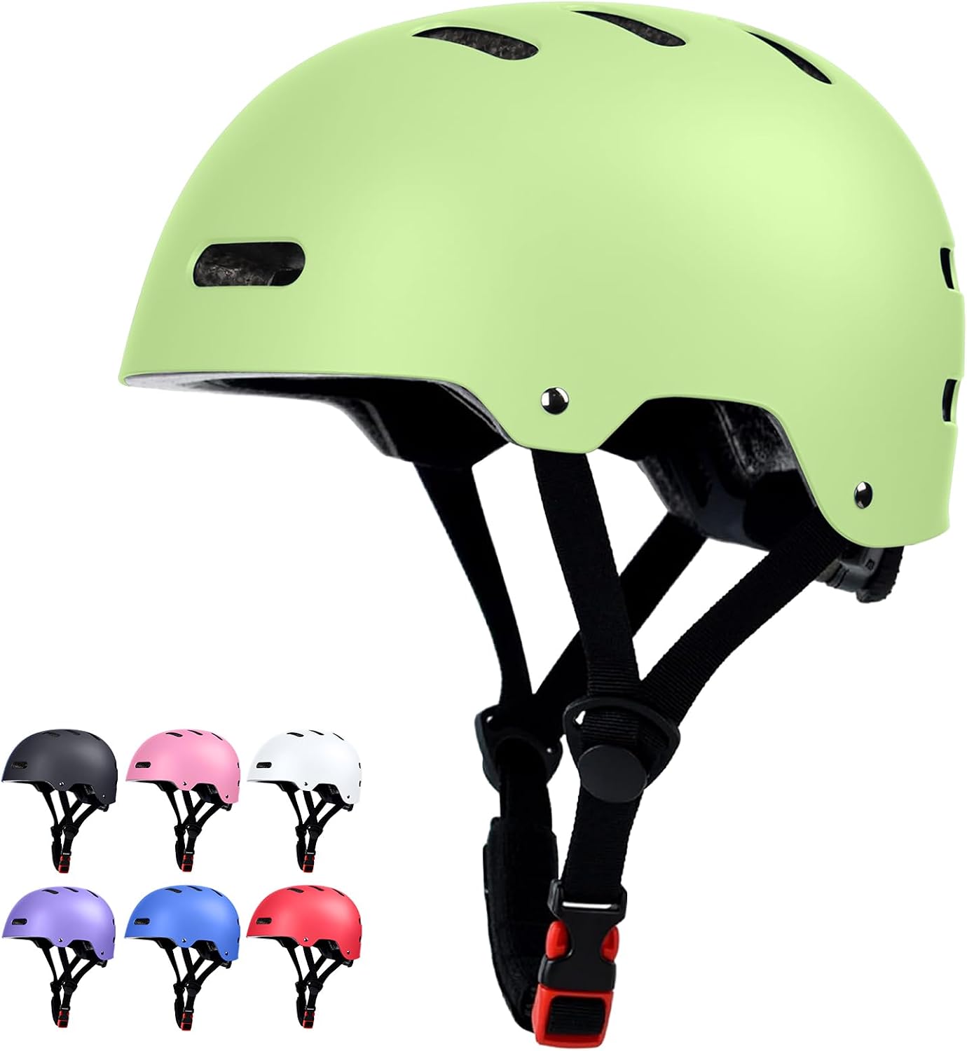 Skateboard Bike Helmet, 3 Sizes for Adult Youth Kids Women Men Boys Girls | Certified Multi-Sport Helmet for Scooter Skate Bicycle, Adjustable Lightweight Ventilated Helmet
