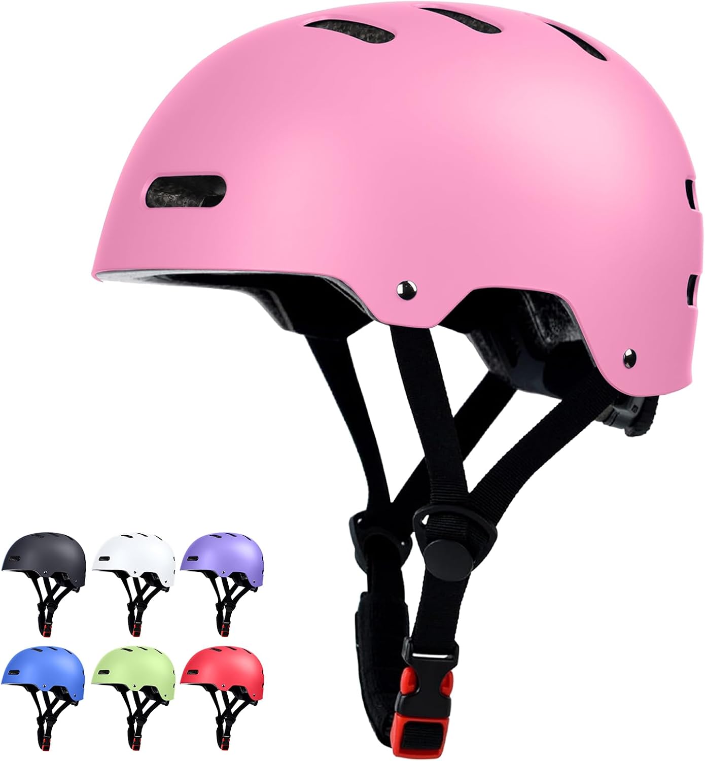 Skateboard Bike Helmet, 3 Sizes for Adult Youth Kids Women Men Boys Girls | Certified Multi-Sport Helmet for Scooter Skate Bicycle, Adjustable Lightweight Ventilated Helmet