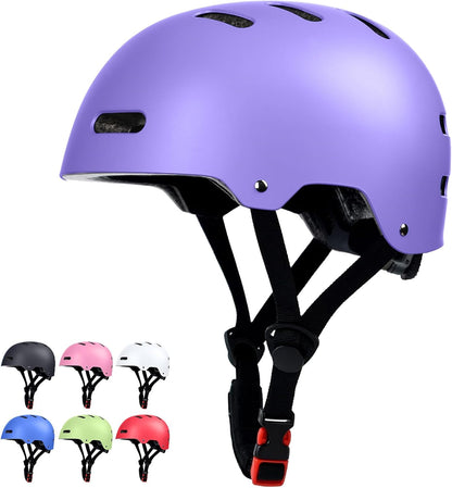 Skateboard Bike Helmet, 3 Sizes for Adult Youth Kids Women Men Boys Girls | Certified Multi-Sport Helmet for Scooter Skate Bicycle, Adjustable Lightweight Ventilated Helmet