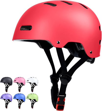 Skateboard Bike Helmet, 3 Sizes for Adult Youth Kids Women Men Boys Girls | Certified Multi-Sport Helmet for Scooter Skate Bicycle, Adjustable Lightweight Ventilated Helmet