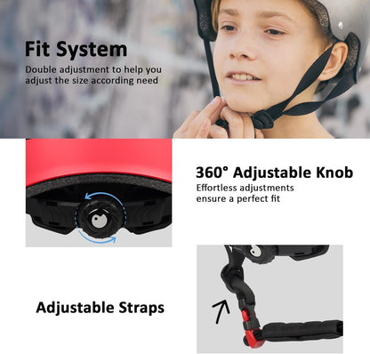 Skateboard Bike Helmet, 3 Sizes for Adult Youth Kids Women Men Boys Girls | Certified Multi-Sport Helmet for Scooter Skate Bicycle, Adjustable Lightweight Ventilated Helmet