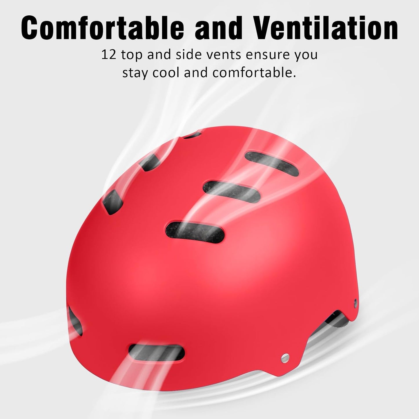 Skateboard Bike Helmet, 3 Sizes for Adult Youth Kids Women Men Boys Girls | Certified Multi-Sport Helmet for Scooter Skate Bicycle, Adjustable Lightweight Ventilated Helmet
