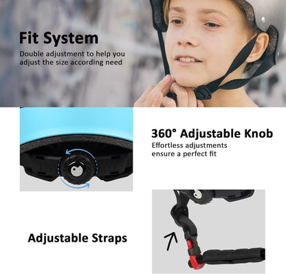Skateboard Bike Helmet, 3 Sizes for Adult Youth Kids Women Men Boys Girls | Certified Multi-Sport Helmet for Scooter Skate Bicycle, Adjustable Lightweight Ventilated Helmet