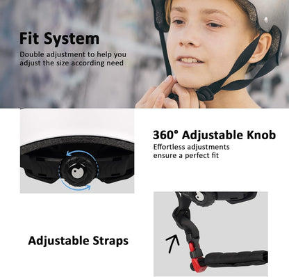 Skateboard Bike Helmet, 3 Sizes for Adult Youth Kids Women Men Boys Girls | Certified Multi-Sport Helmet for Scooter Skate Bicycle, Adjustable Lightweight Ventilated Helmet