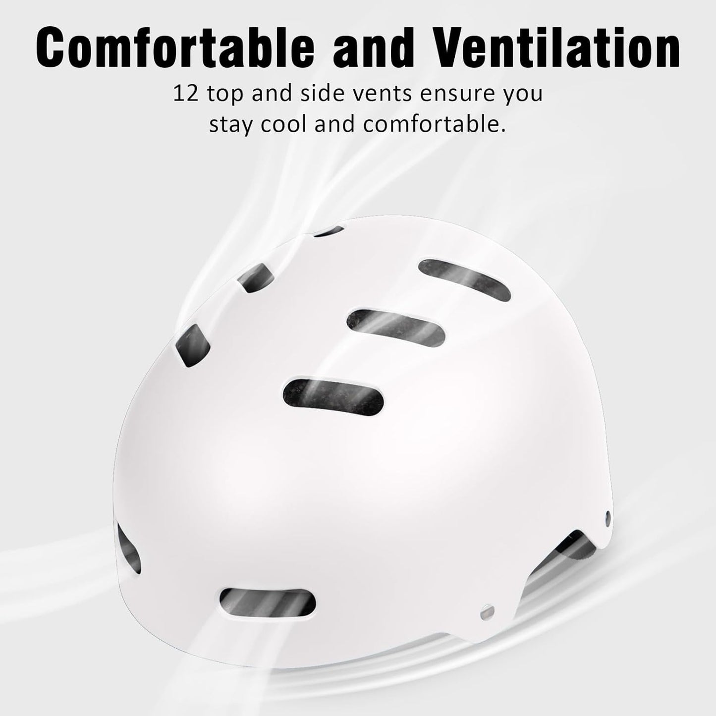 Skateboard Bike Helmet, 3 Sizes for Adult Youth Kids Women Men Boys Girls | Certified Multi-Sport Helmet for Scooter Skate Bicycle, Adjustable Lightweight Ventilated Helmet
