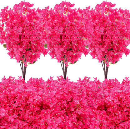 16 Pack 38" Artificial Bougainvillea Silk Stems,Rose Purple Red