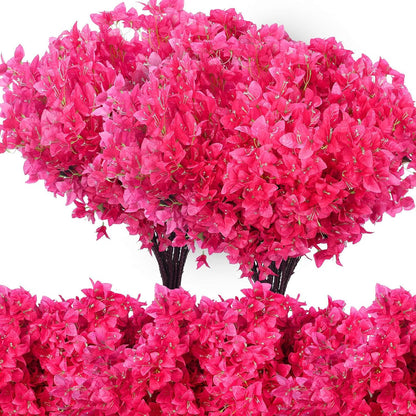16 Pack 38" Artificial Bougainvillea Silk Stems,Rose Purple Red