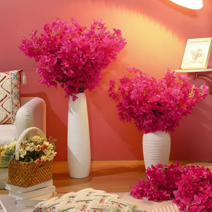 16 Pack 38" Artificial Bougainvillea Silk Stems,Rose Purple Red