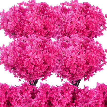 16 Pack 38" Artificial Bougainvillea Silk Stems,Rose Purple Red