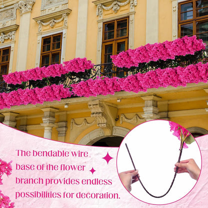16 Pack 38" Artificial Bougainvillea Silk Stems,Rose Purple Red