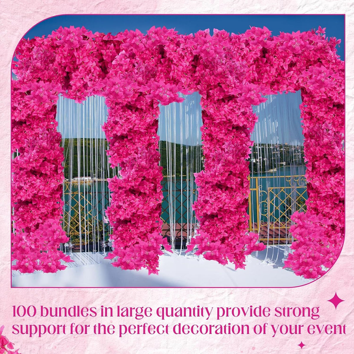 16 Pack 38" Artificial Bougainvillea Silk Stems,Rose Purple Red