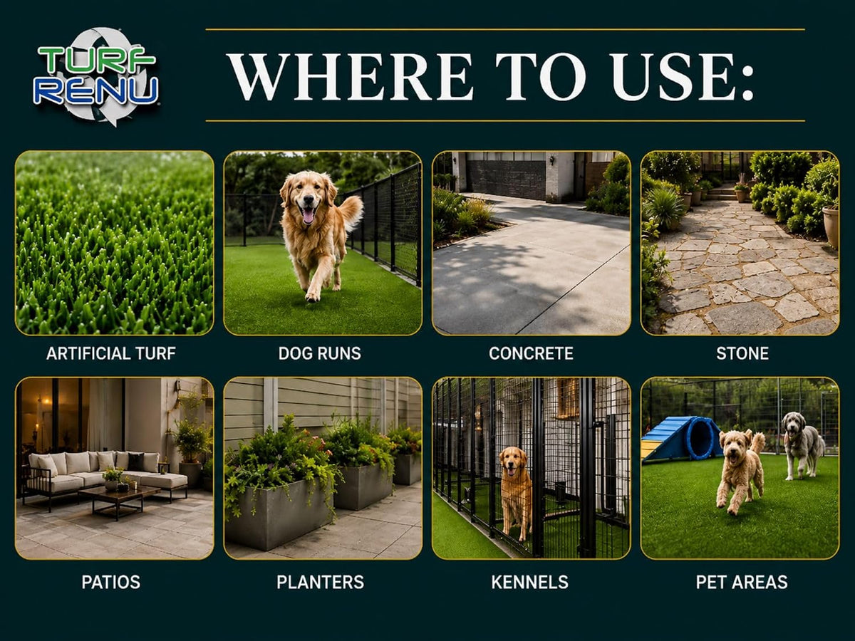 Artificial Turf Pet Stain & Odor Removal Cleaner Refill, 1 Gallon, Enzymatic Artificial Grass Cleaner for Dog Urine, Kennels & Outdoor Surfaces