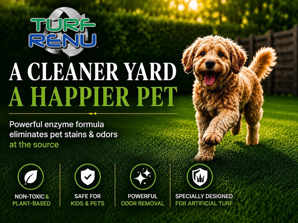 Artificial Turf Pet Stain & Odor Removal Cleaner Refill, 1 Gallon, Enzymatic Artificial Grass Cleaner for Dog Urine, Kennels & Outdoor Surfaces