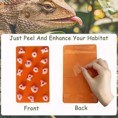 Mini Reptile Rock Climbing Wall, Terrarium Enclosure Enrichment & Habitat Décor for Bearded Dragons, Geckos, Lizards, Snakes, Tree Frogs and Small Amphibians (Red & Beige)