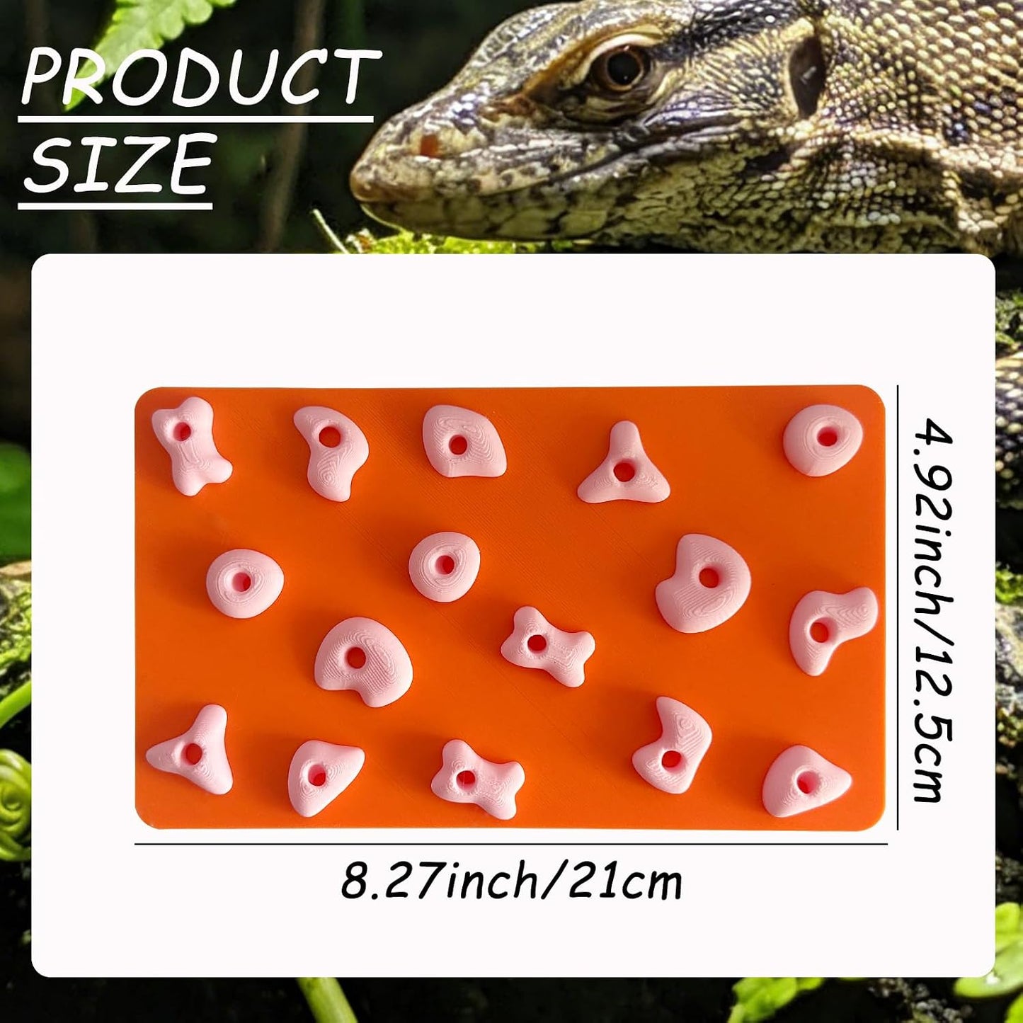 Mini Reptile Rock Climbing Wall, Terrarium Enclosure Enrichment & Habitat Décor for Bearded Dragons, Geckos, Lizards, Snakes, Tree Frogs and Small Amphibians (Red & Beige)