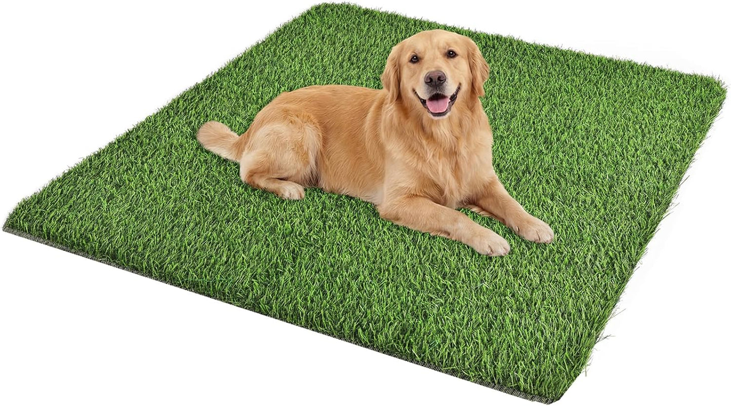 Artificial Grass for Dogs Potty – Indoor Dog Pee Pad with Non-Slip White Rubber Base, Easy Clean Fake Grass for Small Dogs, DIY Cuttable Turf for Apartments (2'*3')