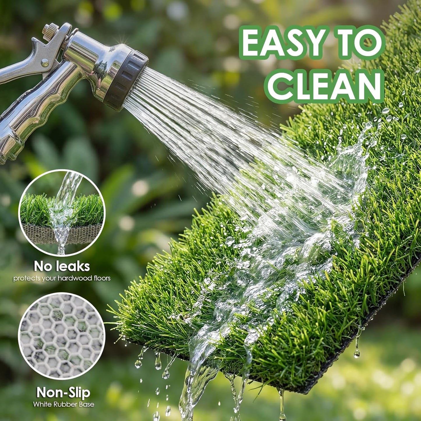 Artificial Grass for Dogs Potty – Indoor Dog Pee Pad with Non-Slip White Rubber Base, Easy Clean Fake Grass for Small Dogs, DIY Cuttable Turf for Apartments (2'*3')