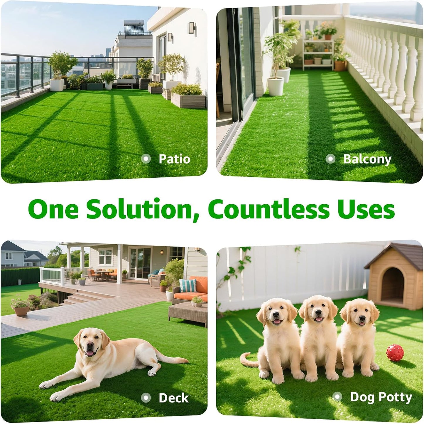Artificial Grass Turf Outddor, 4x6ft Fake Grass Mat with Drainage Holes | Synthetic, Realistic, Pet-Friendly, Dog Potty Training，Indoor Carpet for Balcony, Patio, Garden, Landscape Lawn Decoration