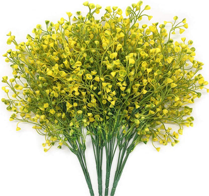 Fake Dandelion Flowers (White), Artificial Plants Plastic Shrubs Bushes Decor Faux Stems Outdoor Indoor Home Garden Party Wedding DIY Planting Filler Decoration
