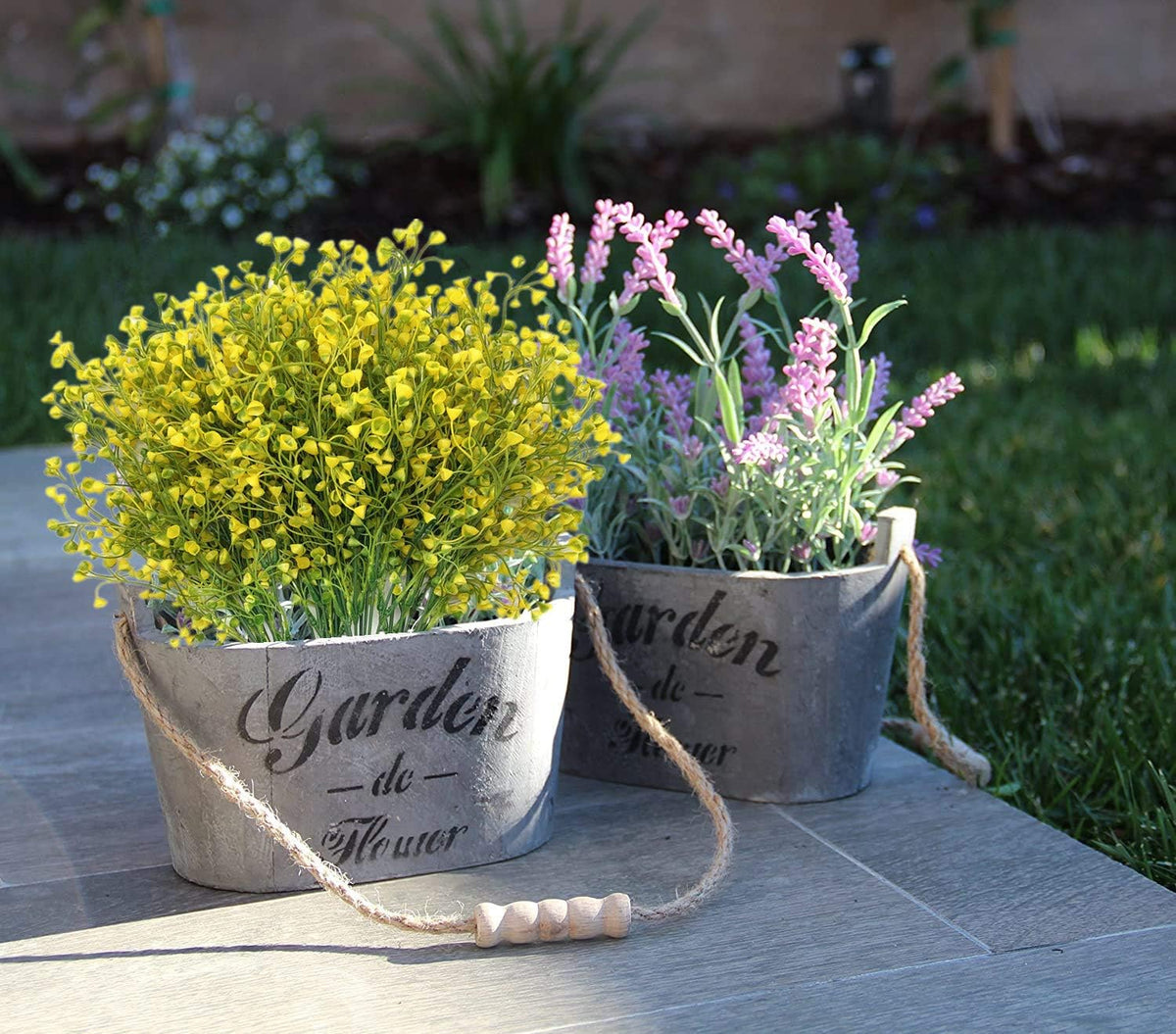 Fake Dandelion Flowers (White), Artificial Plants Plastic Shrubs Bushes Decor Faux Stems Outdoor Indoor Home Garden Party Wedding DIY Planting Filler Decoration
