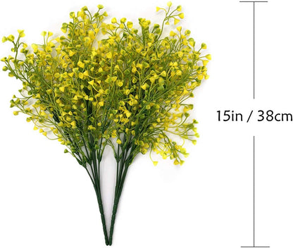 Fake Dandelion Flowers (White), Artificial Plants Plastic Shrubs Bushes Decor Faux Stems Outdoor Indoor Home Garden Party Wedding DIY Planting Filler Decoration