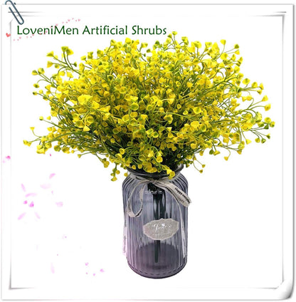 Fake Dandelion Flowers (White), Artificial Plants Plastic Shrubs Bushes Decor Faux Stems Outdoor Indoor Home Garden Party Wedding DIY Planting Filler Decoration