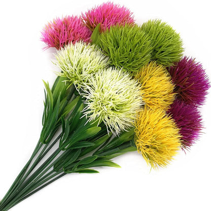 Fake Dandelion Flowers (White), Artificial Plants Plastic Shrubs Bushes Decor Faux Stems Outdoor Indoor Home Garden Party Wedding DIY Planting Filler Decoration