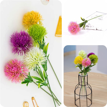 Fake Dandelion Flowers (White), Artificial Plants Plastic Shrubs Bushes Decor Faux Stems Outdoor Indoor Home Garden Party Wedding DIY Planting Filler Decoration