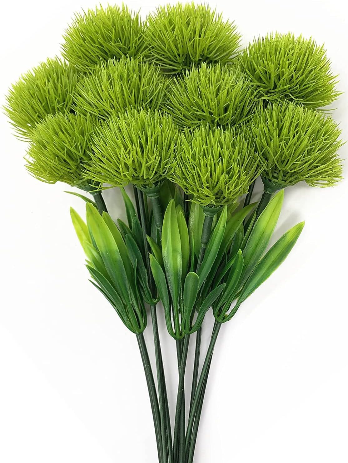 Fake Dandelion Flowers (White), Artificial Plants Plastic Shrubs Bushes Decor Faux Stems Outdoor Indoor Home Garden Party Wedding DIY Planting Filler Decoration