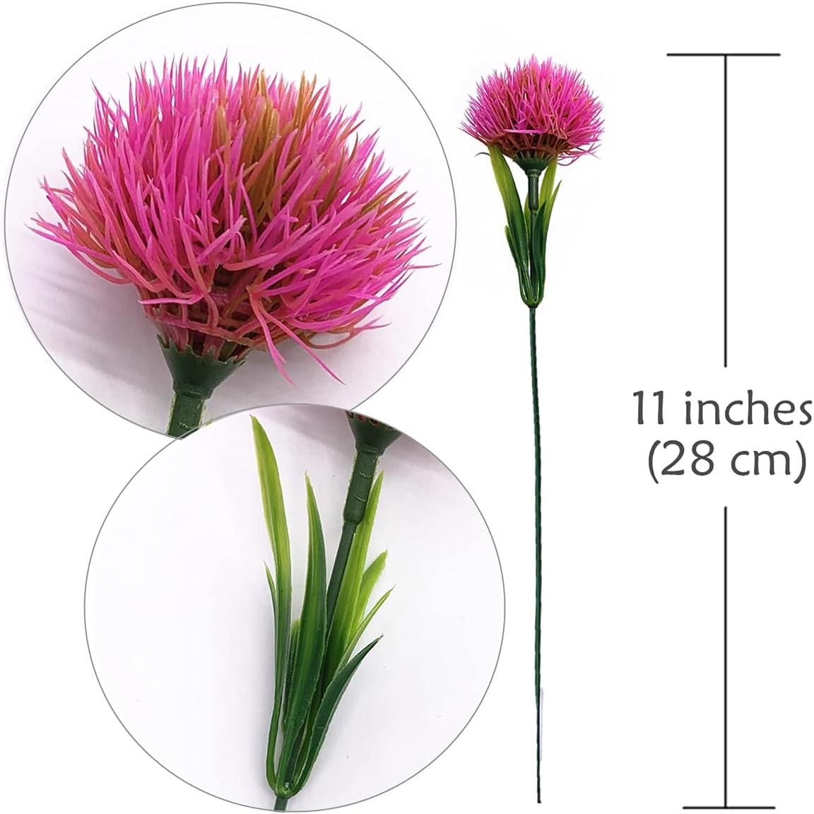 Fake Dandelion Flowers (White), Artificial Plants Plastic Shrubs Bushes Decor Faux Stems Outdoor Indoor Home Garden Party Wedding DIY Planting Filler Decoration
