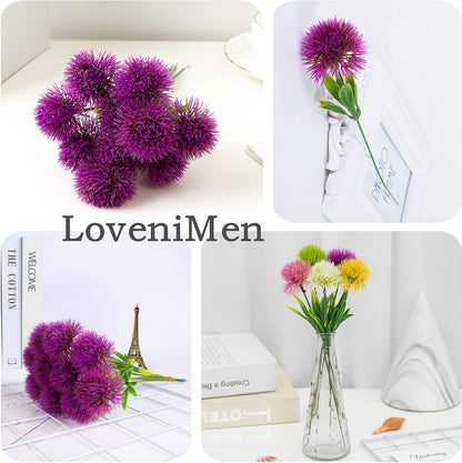 Fake Dandelion Flowers (White), Artificial Plants Plastic Shrubs Bushes Decor Faux Stems Outdoor Indoor Home Garden Party Wedding DIY Planting Filler Decoration