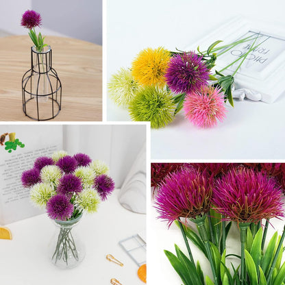 Fake Dandelion Flowers (White), Artificial Plants Plastic Shrubs Bushes Decor Faux Stems Outdoor Indoor Home Garden Party Wedding DIY Planting Filler Decoration