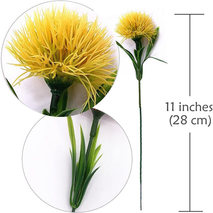 Fake Dandelion Flowers (White), Artificial Plants Plastic Shrubs Bushes Decor Faux Stems Outdoor Indoor Home Garden Party Wedding DIY Planting Filler Decoration