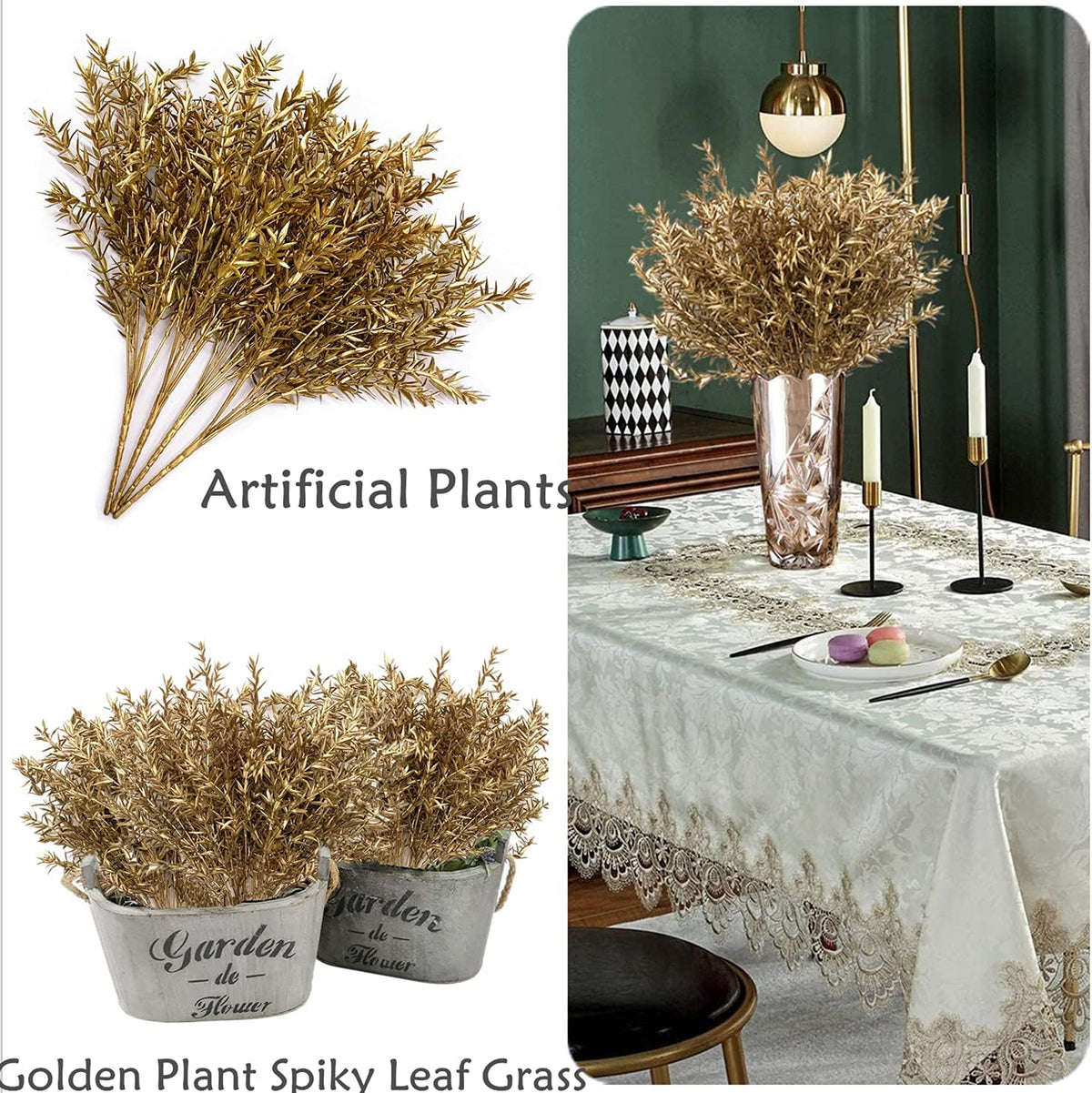 Fake Dandelion Flowers (White), Artificial Plants Plastic Shrubs Bushes Decor Faux Stems Outdoor Indoor Home Garden Party Wedding DIY Planting Filler Decoration