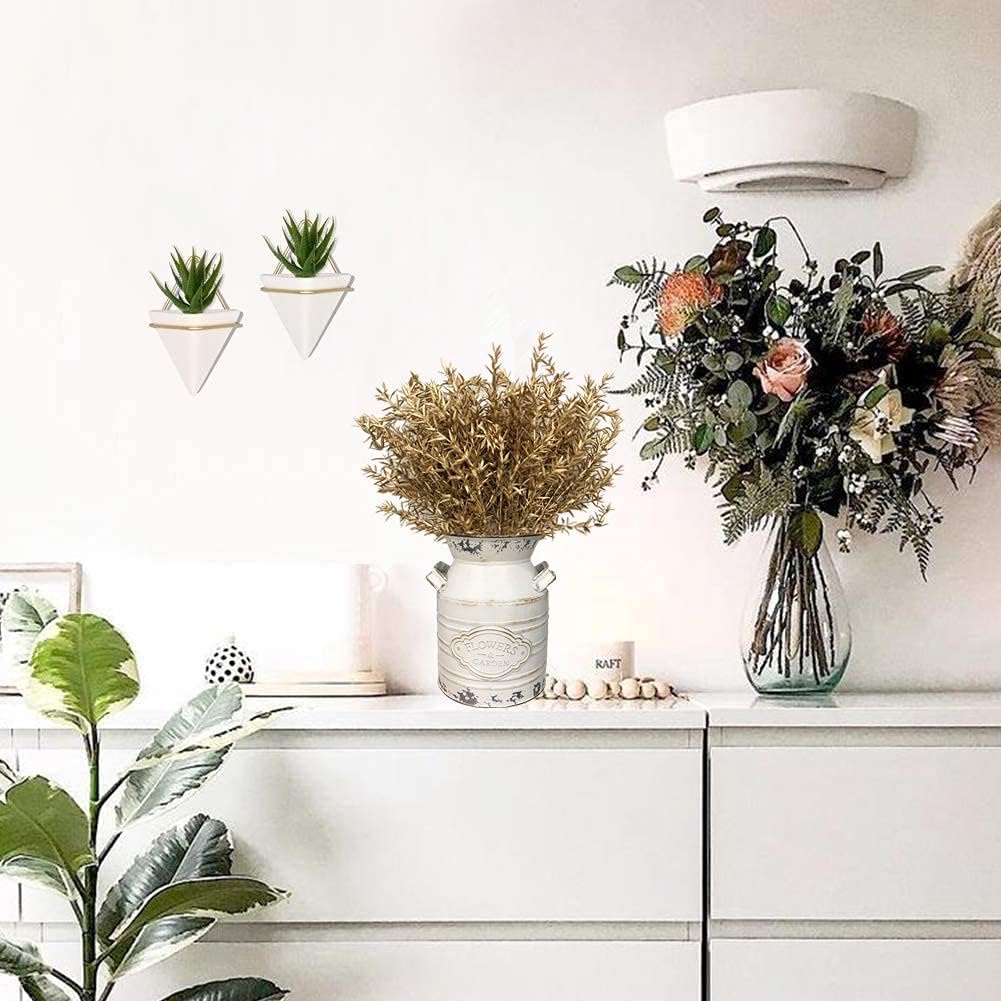 Fake Dandelion Flowers (White), Artificial Plants Plastic Shrubs Bushes Decor Faux Stems Outdoor Indoor Home Garden Party Wedding DIY Planting Filler Decoration